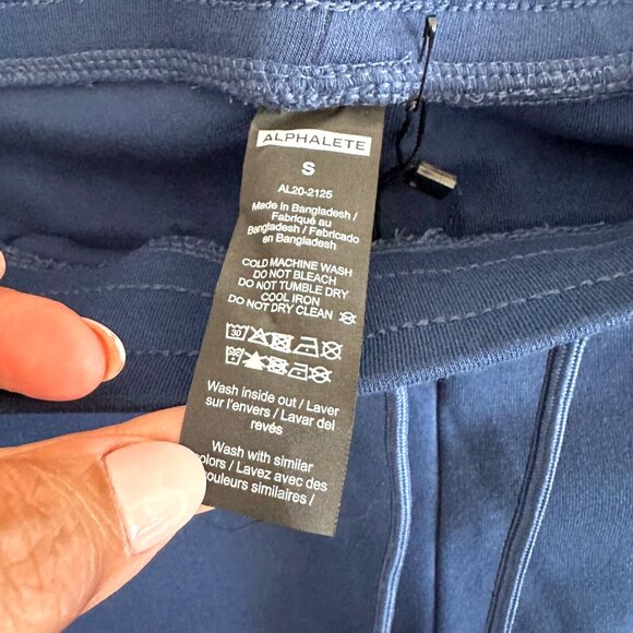 Alphalete Essential Core Joggers High Waist Blue Stretch Tapered Zip Pockets - Picture 6 of 13